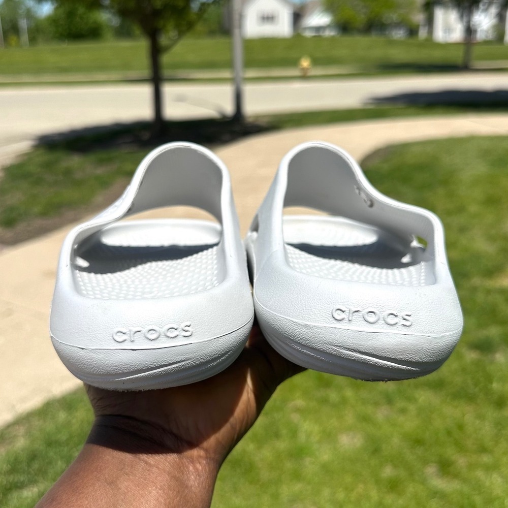 Crocs Mellow Recovery Slides Unisex Size M8 W10 Comfort Sandals Color Bone - Picture 5 of 11